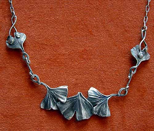 necklace with Ginkgo leaves