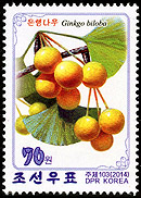 Ginkgo stamp North Korea