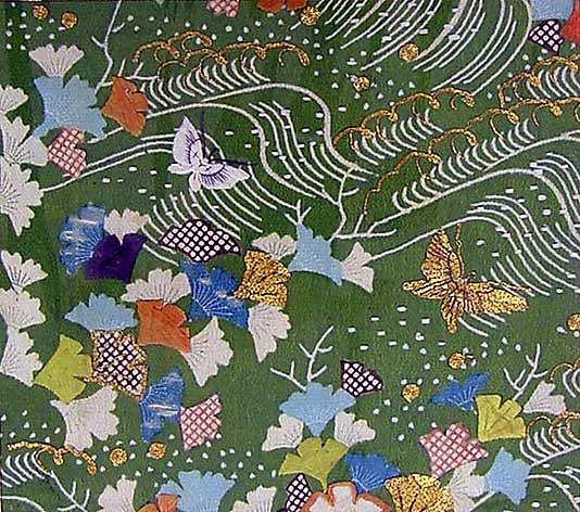 Kosode with Ginkgo leaves